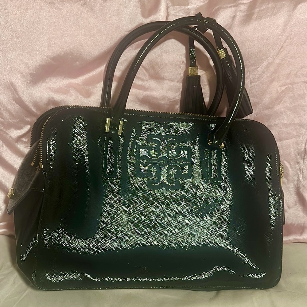 Tory Burch Thea Triple-Zip Satchel Bag, Black